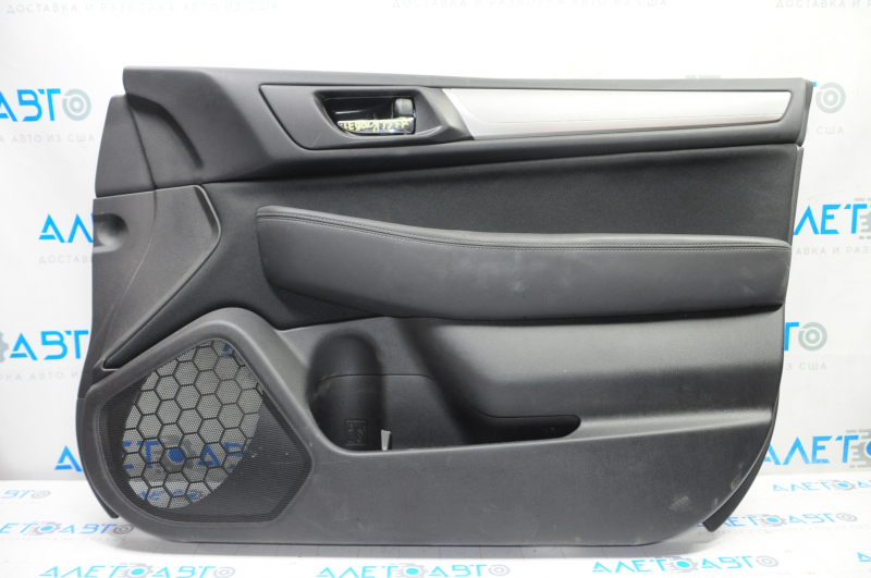 Door trim card front right Subaru Legacy 15-18 black with black insert cloth, armrest leather, gray molding structure, tear