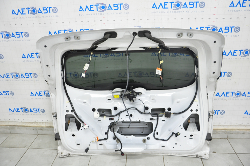 Naked trunk door with glass Ford Escape MK3 13-16 pre-rest, white YZ, with motor and leash, dented, bumps