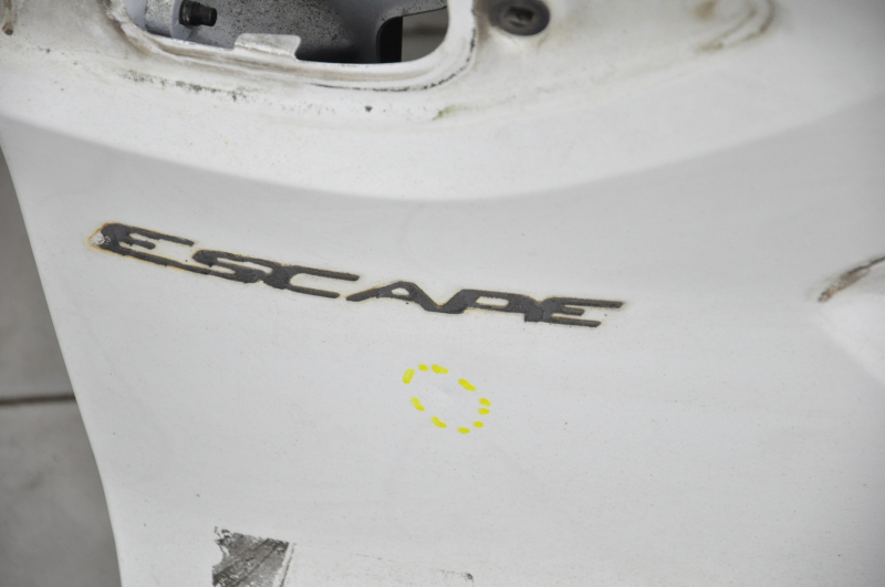 Naked trunk door with glass Ford Escape MK3 13-16 pre-rest, white YZ, with motor and leash, dented, bumps