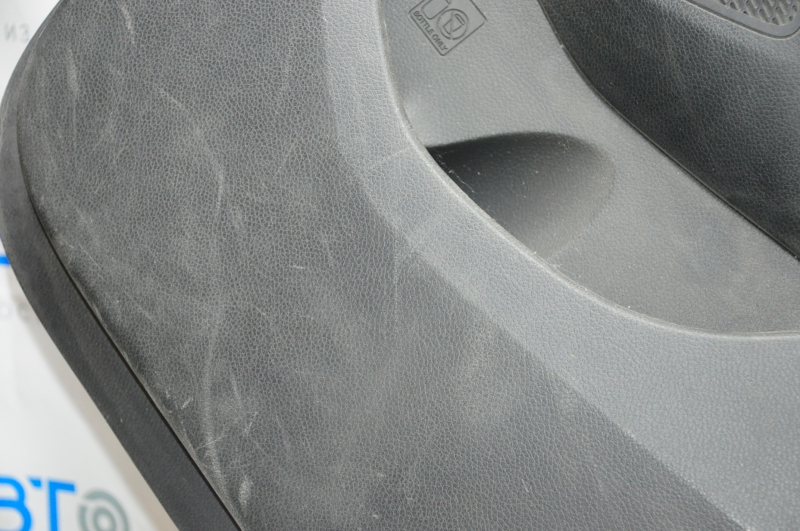 Door trim card rear right Hyundai Santa FE Sport 13-16 black with black insert plastic, armrest leather, scratch, bump