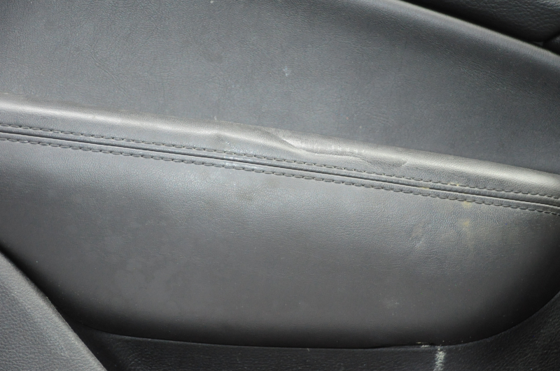 Door trim card front left Chrysler 200 15-17 black with black insert leather, armrest leather, molding under wood black gloss, dent, for dry cleaning, scratches