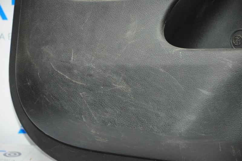 Door trim card front right Jeep Grand Cherokee WK2 14-17 black with black insert leather, armrest leather, black stitching, molding under black wood gloss, backlight, butt, scratches