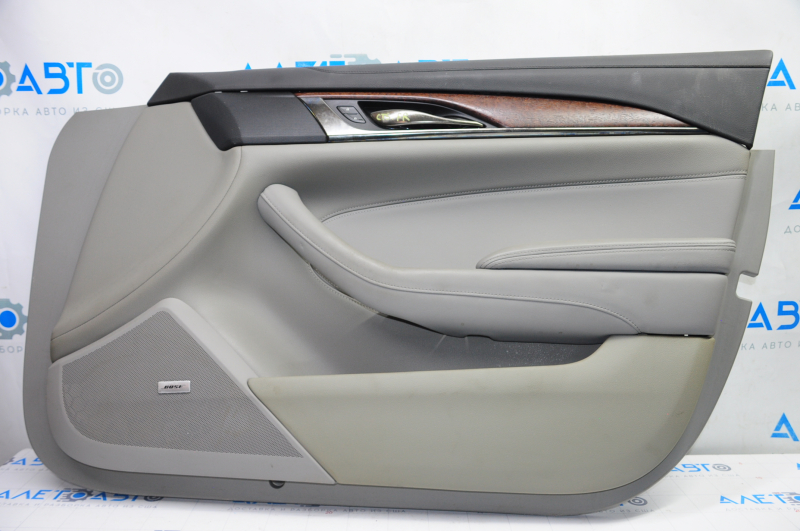 Door trim card front right Cadillac CTS 14- gray with gray insert leather, armrest leather, molding under the tree brown structure, BOSE