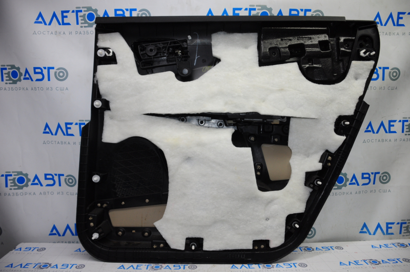 Door trim card rear left Dodge Journey 11-19 black with light beige insert leather, armrest leather, beige stitching