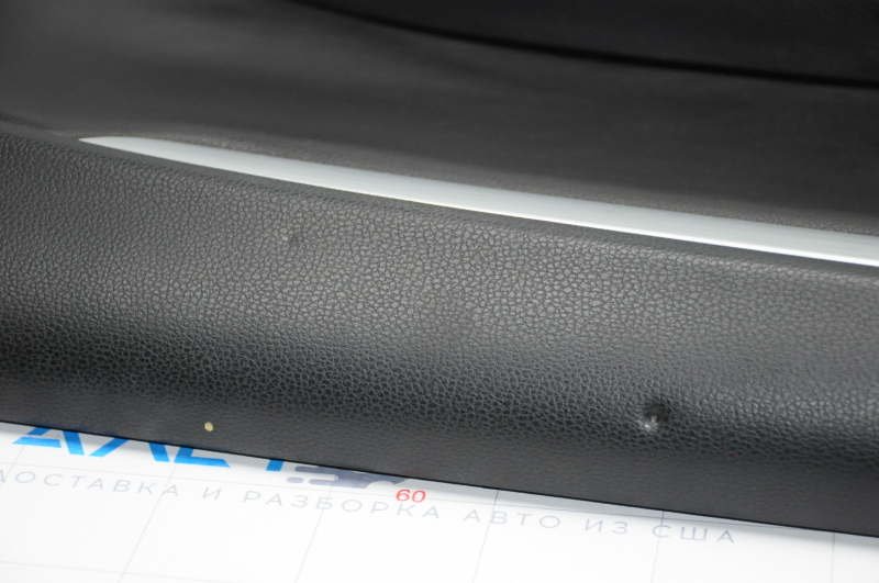 Door trim card front right VW CC 08-16 black with black insert leather, armrest leather, molding gray scratch gloss, peeled leather, bump, scratches