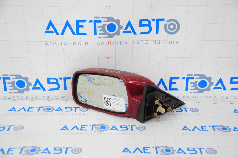 Left side mirror complete Toyota Camry v40 usa red, 3 pins, broken mechanism mounts, paint peeling