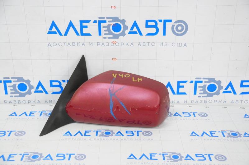 Left side mirror complete Toyota Camry v40 usa red, 3 pins, broken mechanism mounts, paint peeling