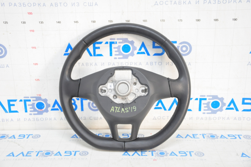 Naked steering wheel VW Atlas 18-18 leather, black, without buttons and overlay, scratches