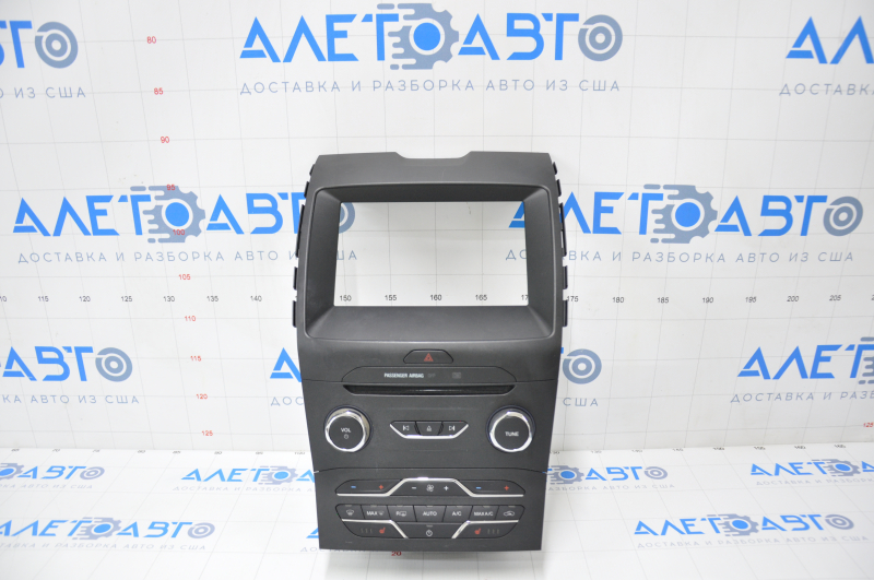 Radio and climate control panel Ford Edge 15-18 auto, dual zone for a large monitor, with heating, scratches and abrasions on the overlay