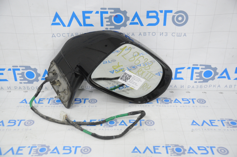 Side mirror right assembly Lexus RX350 RX450h 10-12 14 pins, auto-dimming, turn signal, black