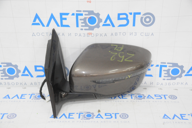 Left side mirror complete Nissan Murano z52 15-16 5 pins, turn signal, brown, chips