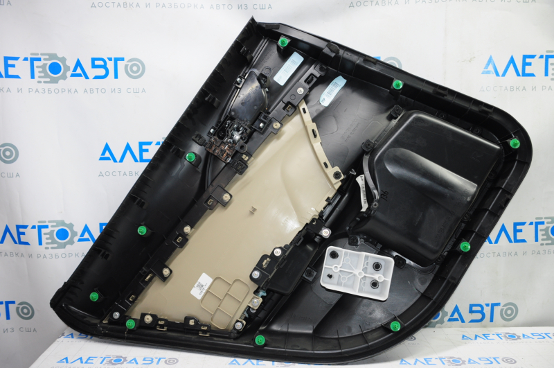 Door trim card rear right Honda Civic X FC 16-21 4d cloth black with beige insert plastic, scratches, for dry cleaning