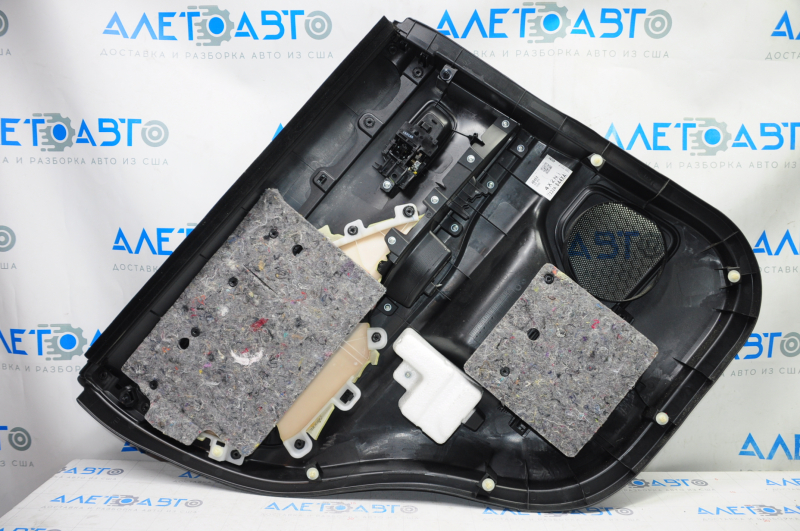 Door trim card rear right Mitsubishi Outlander 14-20 black with black insert leather, scratches