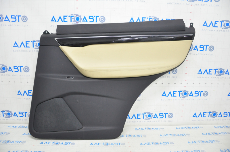 Door trim card rear right Tesla Model X 16-21 beige+black, with window lift control, shot, tears