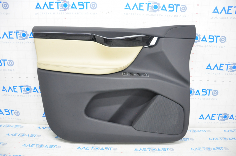 Door trim card front left Tesla Model X 16-21 beige+black, with window lift control