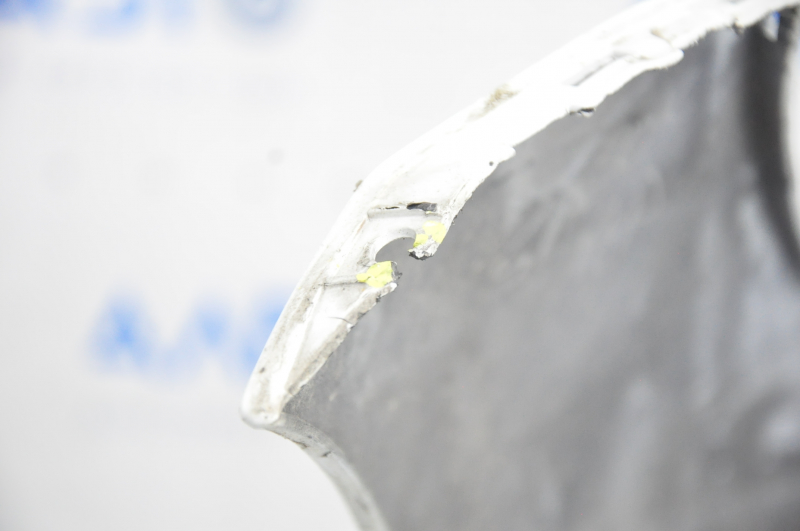 Front bumper bare Tesla Model S 12-15 pre-rest, without parking sensors, white, broken crepe, broken fragments, scratches