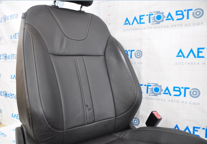 Passenger seat Ford Escape MK3 13-14 with airbag, heated, mechanical, leather black, bumpers on the back