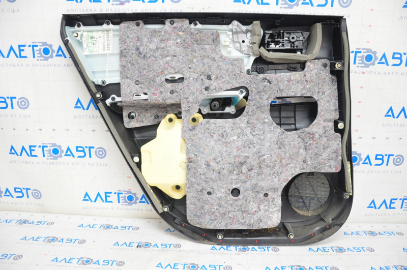 Door trim card rear right Toyota Highlander 08-10 black, with insert under dark wood, JBL, scratches