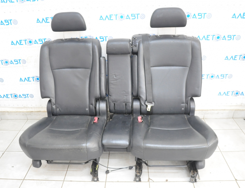 Rear row of seats 2nd row Toyota Highlander 08-13 gray black, worn