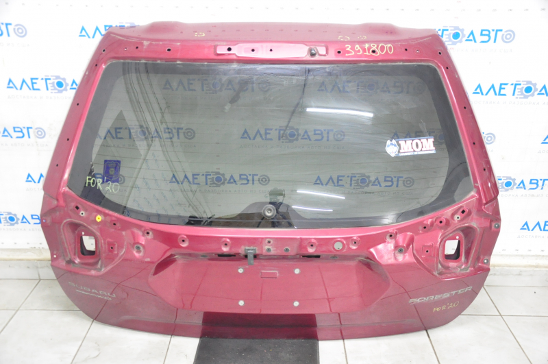 Naked trunk door with glass Subaru Forester 19-23 SK under electric spoiler, red M1Y, bumpers