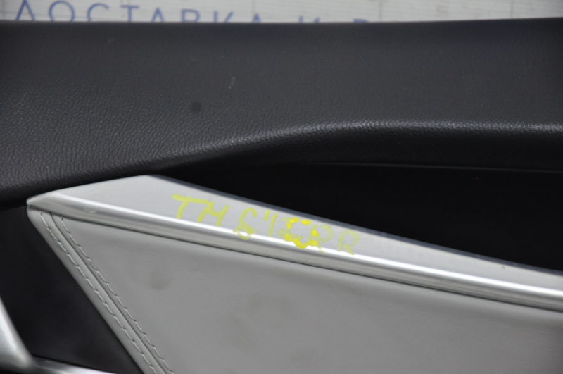 Door trim card rear right Tesla Model S 12-15 pre-rest black, with gray insert, with backlight, butt on chrome