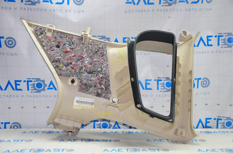 Upper left rear pillar trim VW Tiguan 09-17 beige, scratches, broken crepe, for dry cleaning