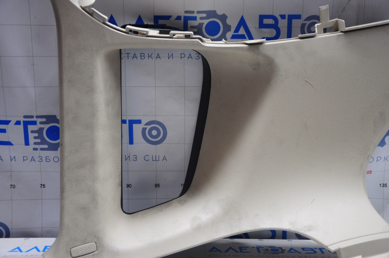 Upper left rear pillar trim VW Tiguan 09-17 beige, scratches, broken crepe, for dry cleaning