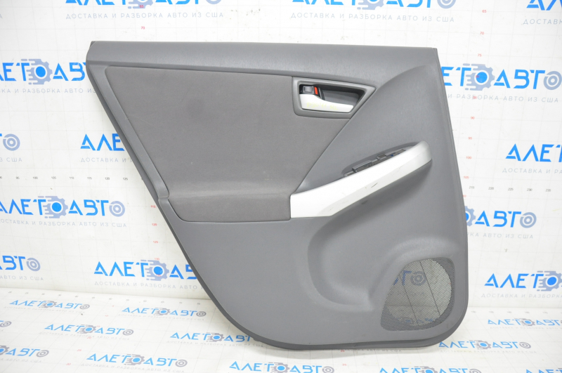 Door trim card rear left Toyota Prius 30-11 10-15 dark gray with dark gray insert cloth, scratches, pressed