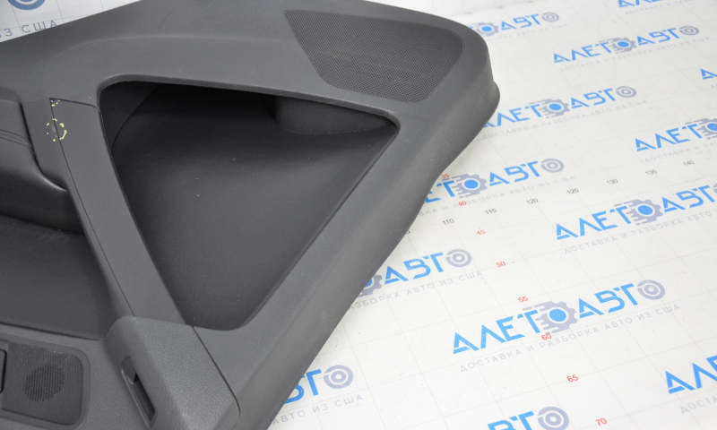 Door trim card rear right VW Tiguan 09-17 black leather broken trim, scratches, whitened plastic, dented
