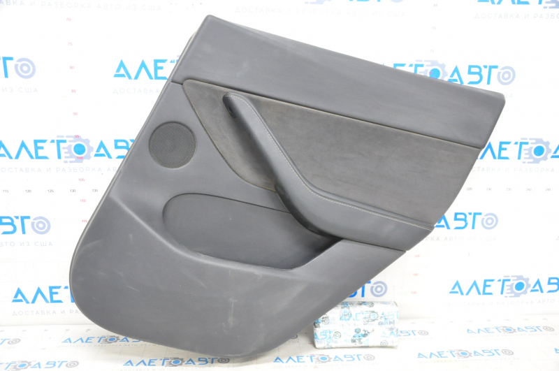 Door trim card rear right Tesla Model Y 20-25 leather black, type 1, without backlight, with speaker, with suede insert, with window lift control, with door opening button, scratches