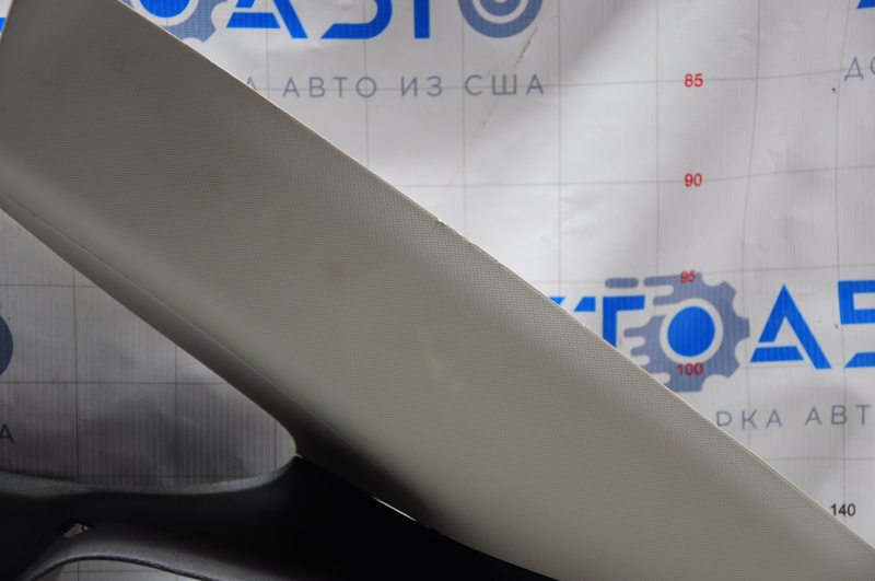 Upper right rear pillar trim Ford Fusion mk5 13-16 gray with black trim, broken fastener, plastic turned white