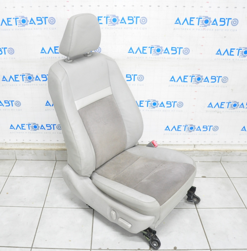 Passenger seat Toyota Camry v50 12-14 usa without airbag, electric, heated, gray leather + suede, dry-cleanable