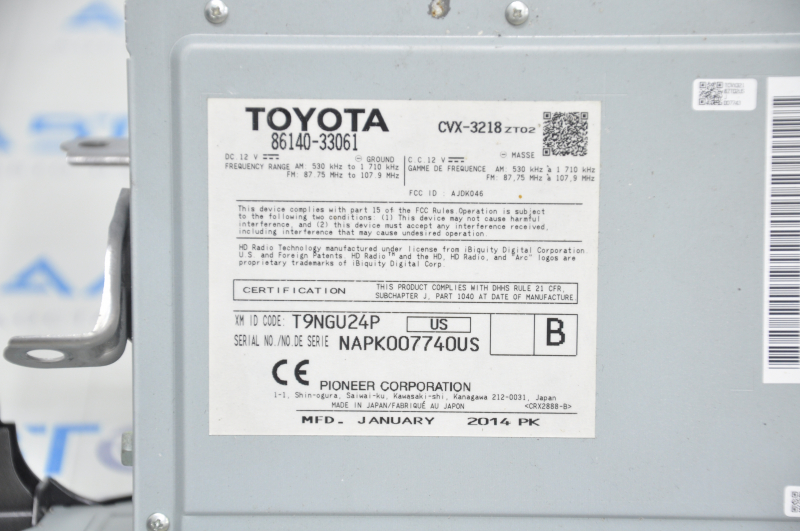 Radio tape recorder with climate control Lexus ES300h ES350 13-18 scratches on glass