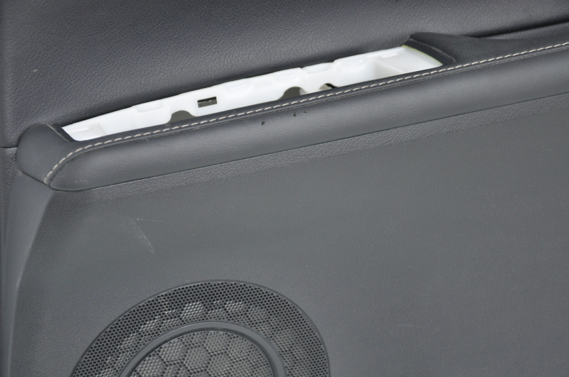Door trim card rear right Lexus ES300h ES350 13-18 black leather, molding under dark wood scratches
