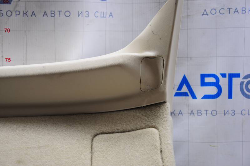 Lower trunk door trim Lexus RX350 RX450h 10-15 beige, broken crepe, scratches, for dry cleaning