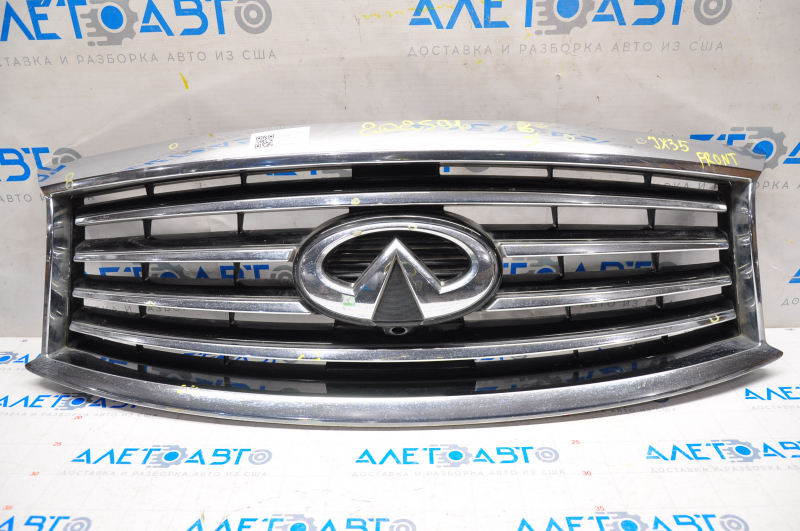 Radiator grill grill Infiniti JX35 QX60 13-15 prerest, with emblem, under camera, swollen chrome, sand