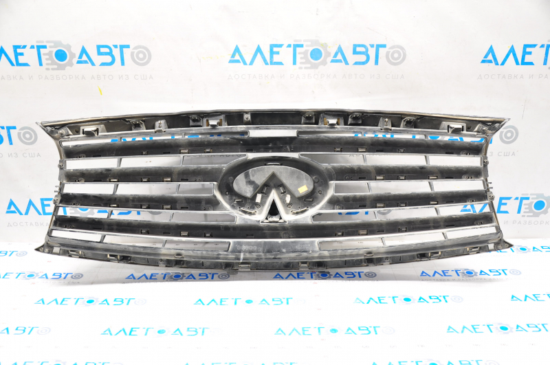 Radiator grill grill Infiniti JX35 QX60 13-15 prerest, with emblem, under camera, swollen chrome, sand