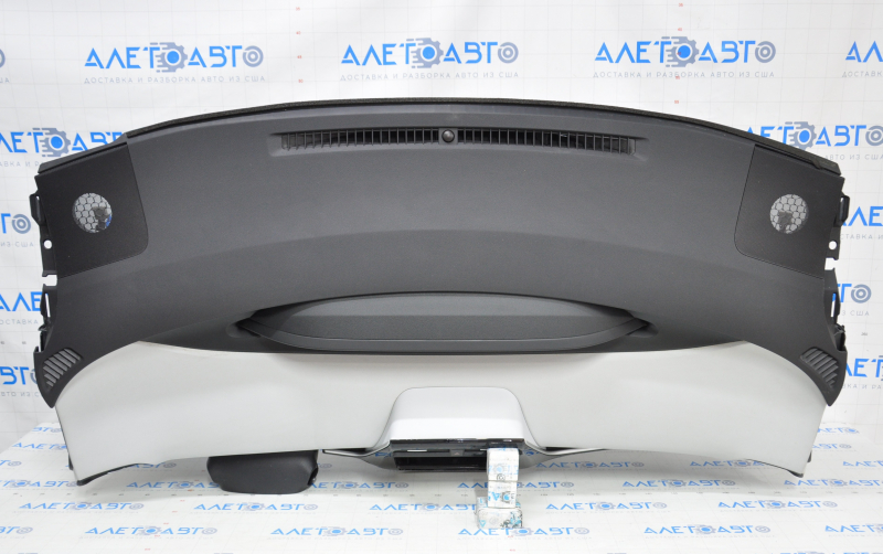 Torpedo front panel with AIRBAG Toyota Prius 50 16 black with gray under a small display, cracked and dented mount