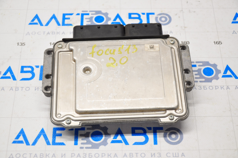 ECU engine computer with key Ford Focus mk3 11-18 2.0 with ignition switch, with ignition switch contact group, with immobilizer unit D7520013-18D, key is erased