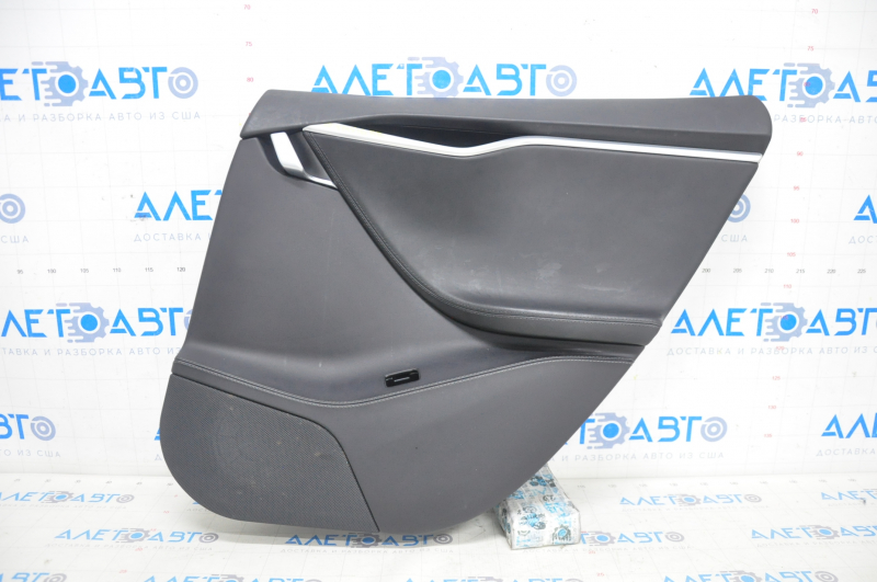 Door trim card rear right Tesla Model S 16-20 rest, leather black, with backlight, butt on chrome