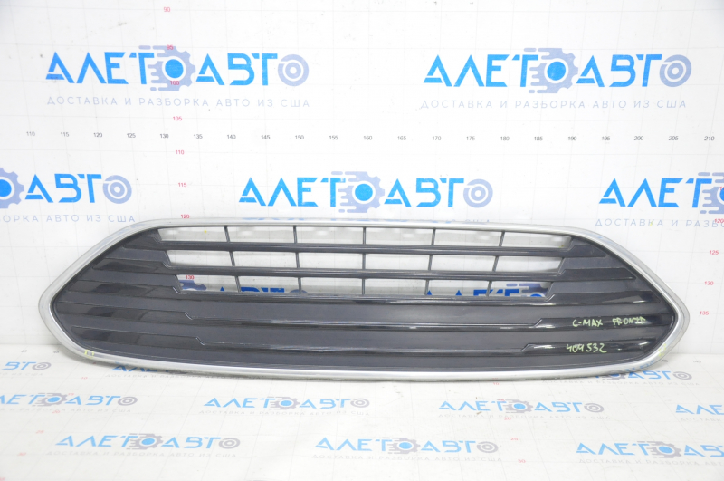Front bumper grille upper Ford C-max MK2 17-18 usa rest black, with chrome, pressed, sand