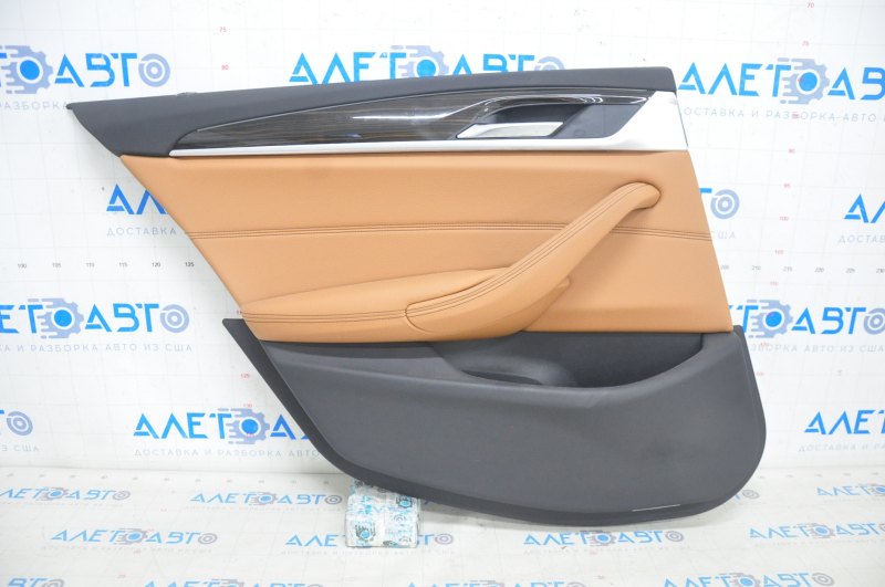 Door trim card rear left BMW 5 G30 17-23 leather brown