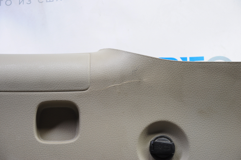Right arch trim Kia Sorento 10-15 beige, scratches, broken crepe, crack, whitened plastic, without plugs