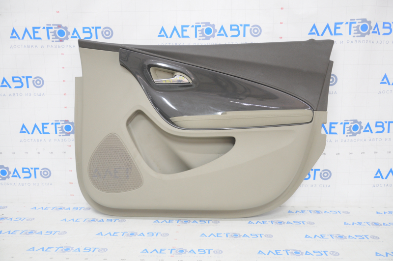 Door trim card front right Chevrolet Volt 11-15 light gray, dark trim, with graphite insert, rubber armrest, scratches