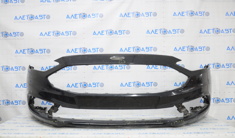 Front bumper bare Ford Fusion mk5 17-18 without parking sensors, black, scratches, no fragment, worn, dented