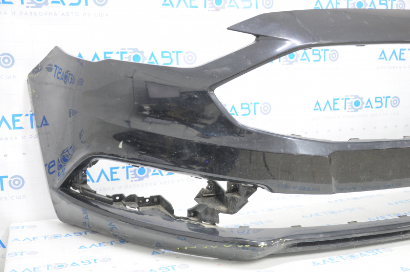 Front bumper bare Ford Fusion mk5 17-18 without parking sensors, black, scratches, no fragment, worn, dented