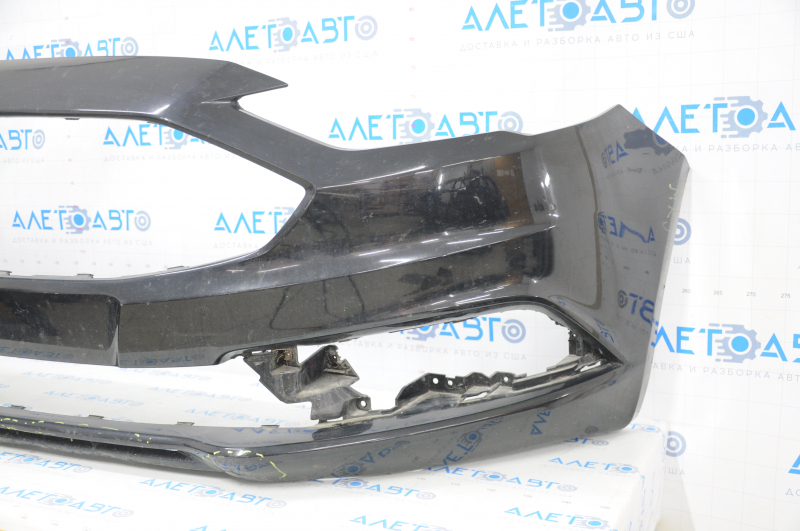 Front bumper bare Ford Fusion mk5 17-18 without parking sensors, black, scratches, no fragment, worn, dented