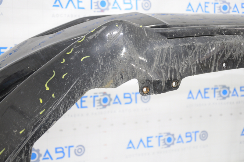 Front bumper bare Ford Fusion mk5 17-18 without parking sensors, black, scratches, no fragment, worn, dented