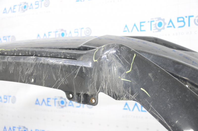 Front bumper bare Ford Fusion mk5 17-18 without parking sensors, black, scratches, no fragment, worn, dented