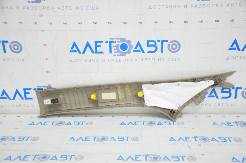 Front pillar trim upper right Hyundai Santa FE Sport 13-18 beige, plastic turned white